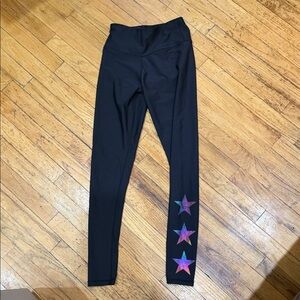 Aqua Athletic Black Star-Patterned Woman’s Leggings